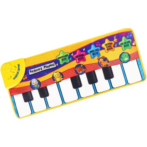 Tapis d'éveil musical pour bébé, tapis de piano musical pour enfant, tapis de piano de sol pour enfants, tapis tactile en forme de couverture d'animaux, jouets d'éveil. (1/5)