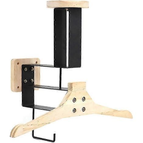Support mural en bois pour casque de moto, étagère multifonctionnelle et rangement pour casque de football, compatible avec les terrains de cyclisme et de football. WHBYV (1/4)