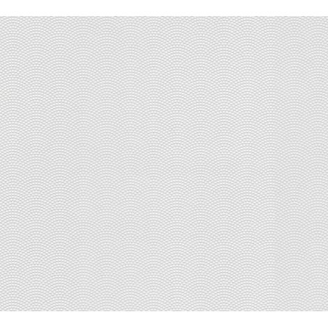 Papier peint intissé monochrome blanc 10,05 x 0,53 m Tapisserie structurée à poids Papier peint moderne à peindre idéal pour couloir (1/4)