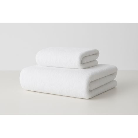 Lot de serviettes de toilette éponge d'hôtel 70x140 cm et 50x100 cm - douces et absorbantes, 100 % coton (1/2)
