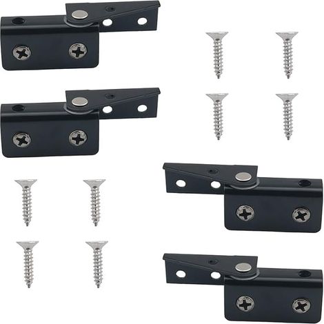 2 paires de charnières latérales pour porte vitrée, sans ouverture, avec clip de fixation en acier inoxydable. Idéales pour une cave à vin, un meuble pratique (1/5)