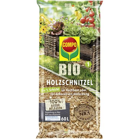 Compo – Copeaux de bois – Paillage décoratif et couche de fond pour potager surélevé, 60 litres