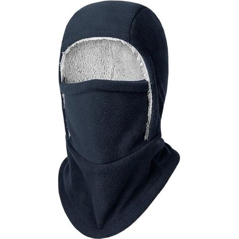 Cagoule en peluche douce pour moto et course à pied, avec protection coupe-vent et style multifonction pour les aventures en plein air (bleu marine) (1/5)
