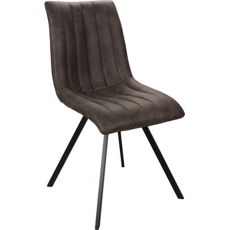 Chaise simili gris pieds métal noir Jack (1/5)