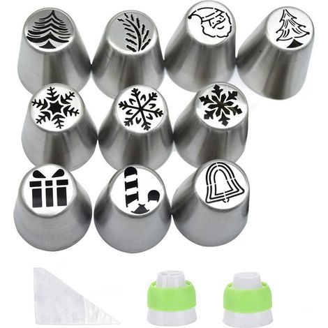 23 pièces embouts de douille Noël russes pour décoration gâteaux, set douilles pâtisserie pour cupcakes biscuits, kit fournitures de pâtisserie (1/5)