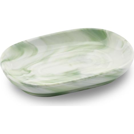 1 Porte-savon Céramique, Motif Marbre, Rainures Surélevées, Support Savon Antidérapant, Pour Salle De Bain Et Cuisine