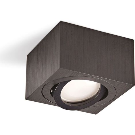 Luminaire orientable carré noir apparent OH37S Kobi (1/2)