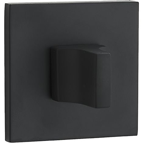 Rosetas cuadradas para manijas de puertas interiores de inodoro, color negro (1/2)