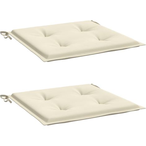 INLIFE Coussins de chaise de jardin 2 pcs Crème 40x40x3 cm Tissu (1/5)