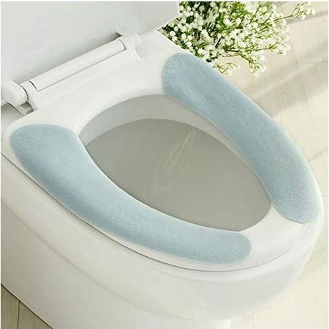 Lot de 3 paires de coussins adhésifs pour siège de toilette - Chauds et lavables (1/4)