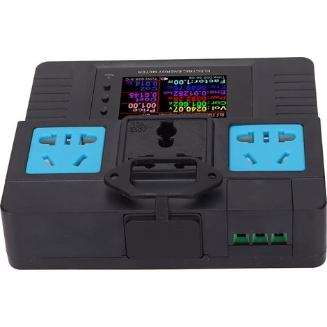 Moniteur de consommation électrique -10 à +60 °C, protection de sécurité, écran couleur 2,4 pouces, pour bureau, prises UE, US et UK, 85 à 265 V