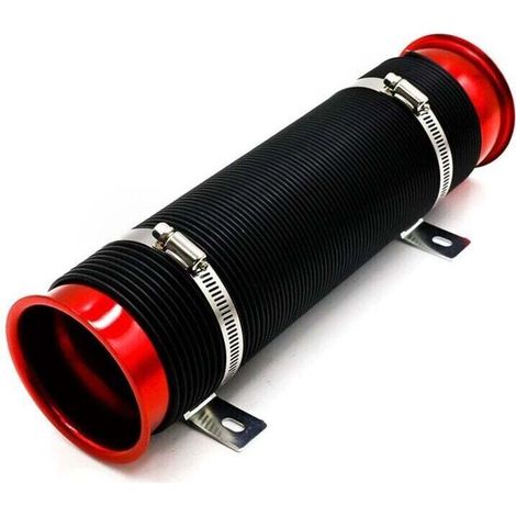 Tuyau d'Admission d'Air De Climatisation De 76 Mm Tuyau d'Admission d'Air Flexible Pour Turbine Automobile Le Tuyau d'Admission Pour Véhicules Peut Être Rallongé De 90cm (Rouge) (1/4)
