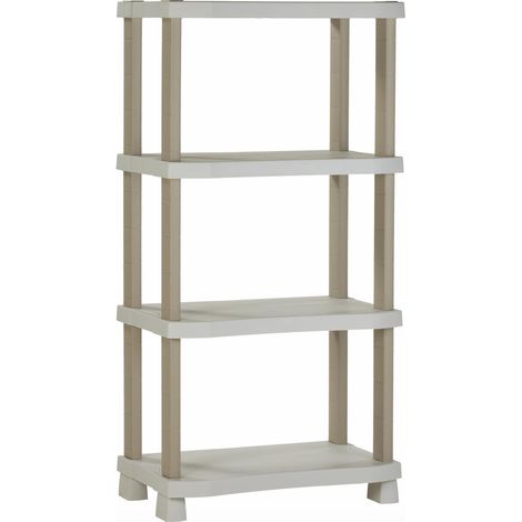 Etagere - PLASTIKEN - Plastique - 70 x 45 x 141 cm - 4 étages - Beige