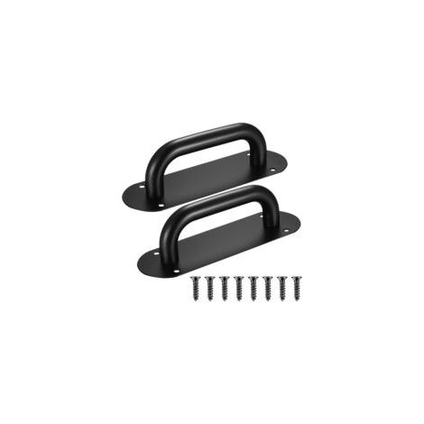 2 tiradores negros para puertas correderas, tiradores de acero inoxidable para puertas, tiradores para armarios - Crezuo (1/4)