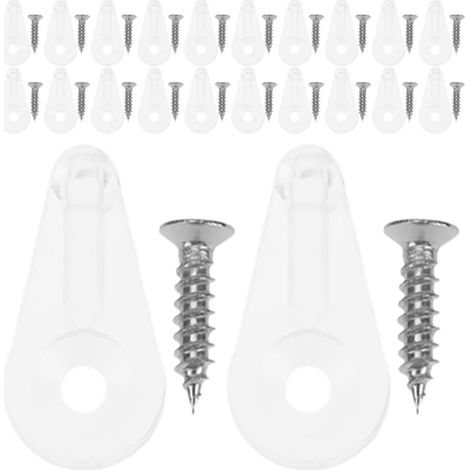 50 Pièces Clip de Retenue pour Verre Transparent, Vis Plastique Rigide, Design Simple et Élégant, Maintien Fiable pour Portes D’armoire et Panneaux Couleur Aléatoire (1/5)