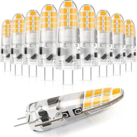 Ampoule LED, 2W (équivalent halogène 20W), blanc chaud 3000K, 12V, non dimmable, petite ampoule à économie d'énergie pour hotte de cuisine/lampe suspendue, paquet de 10. (1/5)