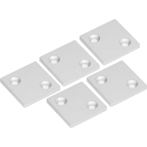 Lot de 5 capuchons industriels à double rainure en alliage d'aluminium, argent (1/5)