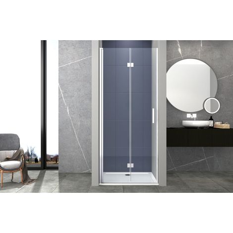 Box doccia 70 cm apertura a SOFFIETTO nicchia H200 cm cristallo 6mm profilo CROMATO LIAM (1/5)