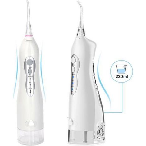 Irrigateur buccal AIHONTAI - Jet dentaire Portable Rechargeable par USB - 5 buses - Etanche - Pour voyage Multicolore HYDROPULSEUR