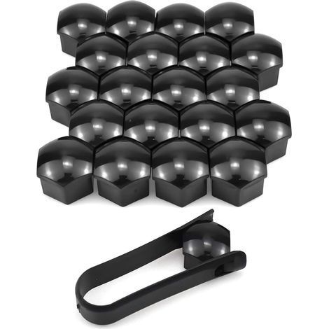 – Cache écrou 19 mm – Lot de 20 capuchons hexagonaux – Protection contre corrosion pour écrous de roue – Installation facile (1/5)