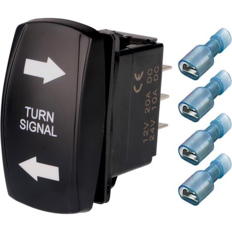 Interrupteur de clignotant bleu 4 broches ON OFF ON interrupteur à bascule gravé au laser SPDT interrupteurs à bascule 12 V 20 A 24 V 10 A pour voitures, camping-cars, remorques (1/5)