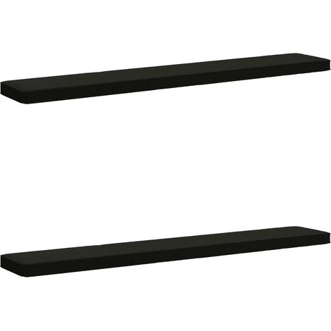 Lot de 2 coussins de banc VUGHT - 170 × 30 × 5 cm - noir - 100 % polyester (1/5)