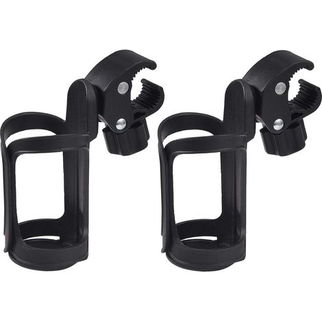 Porte-gobelets universels 2 pièces, rotation 360°, adaptés aux poussettes, poussettes canne, landaus, chariots, berceaux, tricycles enfants, vélos, etc.