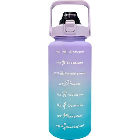 Gourde de sport de 2 litres - Bouteille d'eau - Grande capacité - Matériau PC - Violet (1/3)