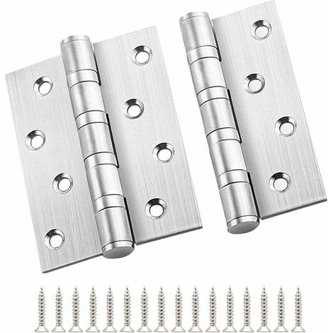 Paumelles,4 Pièces Charnières de Porte en Acier Inoxydable 99 x 7.5 mm avec 32 Pièces de Vis,Charnières pour Meubles de Cuisine, (1/5)
