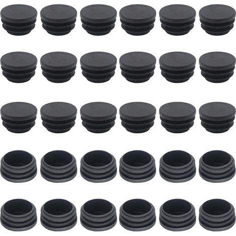 Shining House – Embouts de chaise 25mm – Pack de 50 bouchons pour tubes ronds – Réduit les rayures et le bruit – Pour sols en bois et carrelage