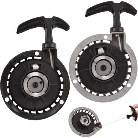 2-Piece Easy Pull Starter, Mini Alloy Traction Starter Starter Reminder Pull Start Recoil Starter Easy Pull for 2 Stroke 49CC Pocket Bike Minimoto ATV Quad Scooter. (1/5)
