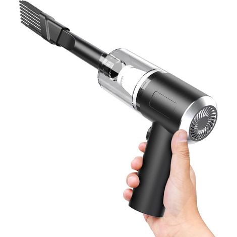 Vacuum to hand cordless, mini vacuum of car, vacuum portable lightweight (310 g) rechargeable by USB with light LED for desk and keyboard (1/5)