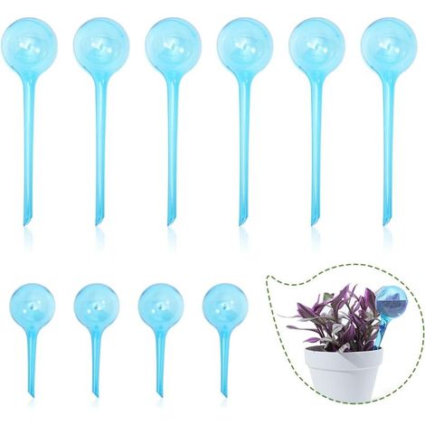 Globes d'Arrosage Automatique 10Pcs Goutte à Goutte pour Plantes d'Intérieur et d'Extérieur, Distributeur Eau Plante avec Réservoir d'eau, Arrosage Plante Vacances Jardin Maison (1/5)