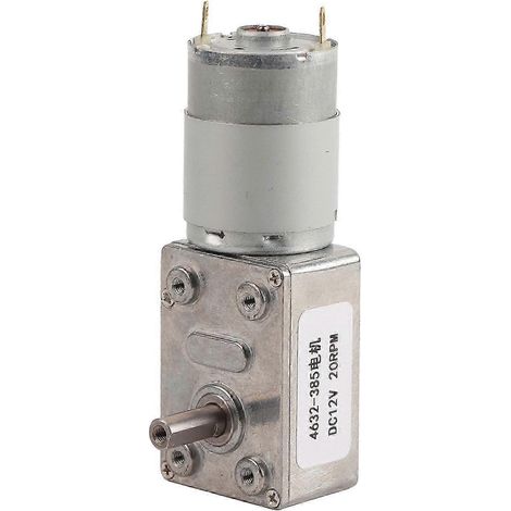 Moteur à engrenages DC 12V 20RPM, micro motoréducteur avec boîte en acier allié, réducteur de vitesse compact, usage polyvalent pour projets DIY et automatisation. (1/5)