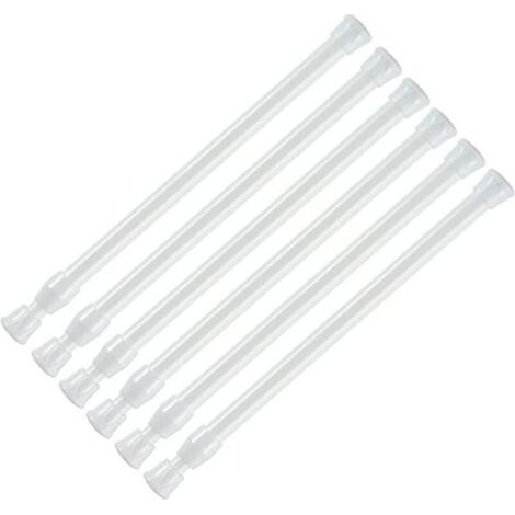 Tringle à rideaux triangulaire sans perçage, réglable (18–28 cm), lot de 6, pour armoire, étagère, meuble de cuisine et bricolage (1/5)
