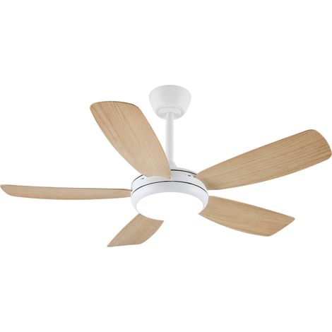 Parrot Uncle 106cm Ceiling Fan with Light, Silent Reversible Fan, 3 Colour LED, 6 Speeds, Remote Control with Timer, Modern Wood Effect Ceiling Fan for Bedroom & Living Room