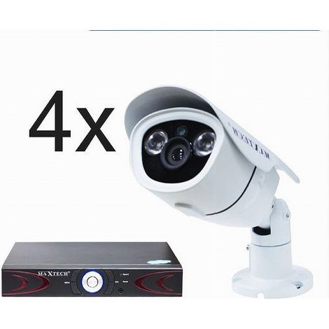 Trade Shop - Cámaras De Videovigilancia De 4 Canales Aplicación Para Smartphone Full Hd Gratis Maxtech Poe-c001 - (1/2)
