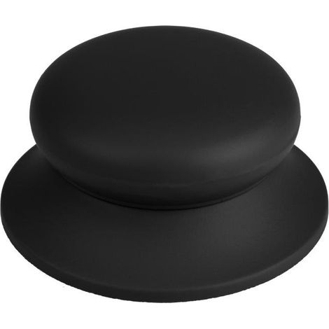 Mango de silicona con pomo para tapa de vidrio resistente al calor, universal, color negro. (1/4)