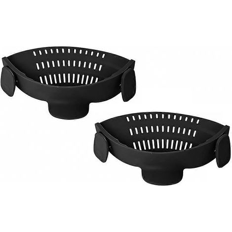 2 silicone noodle passoire pour maison usage alimentaire grade légume washer pot edge égouttoir leak résistant design (1/5)