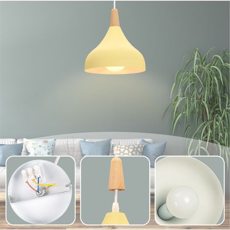 Pendelleuchte, 1 Flammig Hängeleuchte im Moderne Stil, Kronleuchter mit Ø20cm Lampenschirm für Wohnzimmer Schlafzimmer Esszimmer (Gleb)