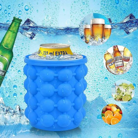 Machine à glaçons - bac à glaçons en silicone - bac à glaçons avec couvercle - seau à glace en silicone - idéal pour les festivals de bière et les fêtes. (1/4)