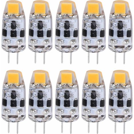 Ampoule LED G4 2 W, équivalente à une ampoule halogène G4 20 W, culot G4, 12-24 V CA/CC, blanc chaud, lot de 10. (1/5)