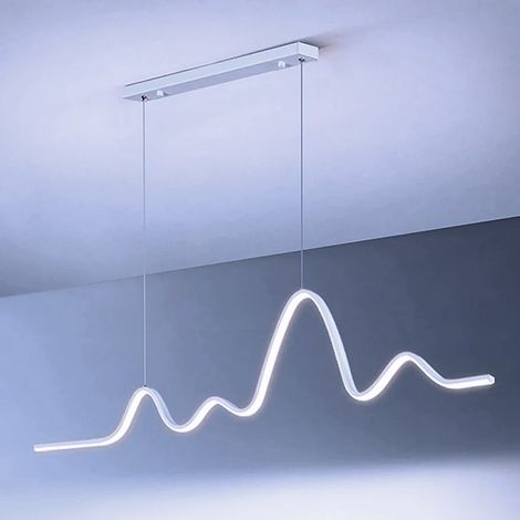 Lampadario plafoniera a sospensione con illuminazione a led dal design moderno per ambienti domestici e commerciali bianco luce bianca fredda 6500K (1/3)