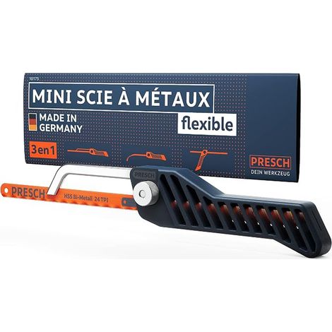 Presch Mini Flexible Hacksaw 300 mm - Junior 3-in-1 Saw Including Metal Blade - Adjustable Handle (1/5)