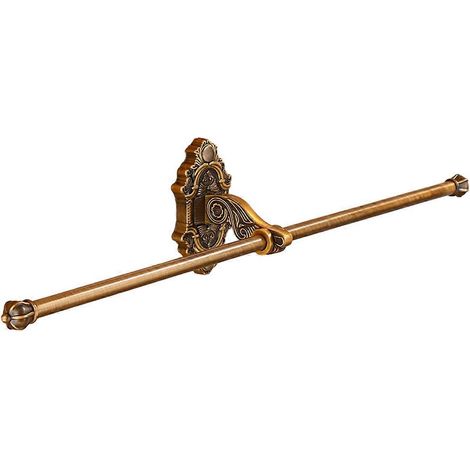 Porte-serviettes de salle de bain pliable en laiton antique, double étagère avec crochets, accessoires de salle de bain (1/5)