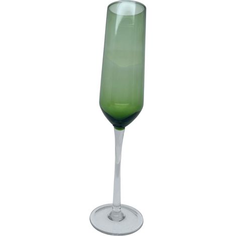 Vetrerie Riunite ABC, set 6 calici flute 25 cl, in vetro colorato, verde