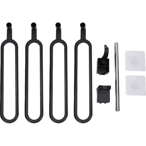 Porte-serviettes pivotant en ABS haute résistance, support mural multi-bras avec crochet pour salle de bain, noir, 4 tiges (1/5)