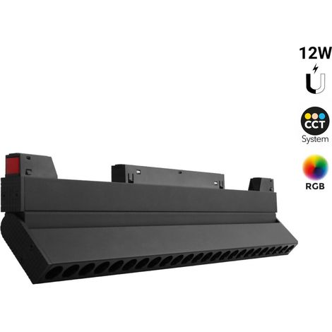 Spot linéaire orientable sur rail magnétique RGB + CCT - 12W -