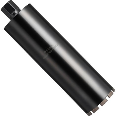 Foret à carottage diamanté 114 mm pour béton armé et maçonnerie, profondeur 356 mm, filetage 1-1/4 po-7, haute précision. (1/5)