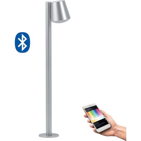 Lampadaire EGLO 33563 Crosslink CALDIERO-C en acier inoxydable L:24cm l:14cm H:96,5cm dimmable IP44 avec fonction Connect (1/5)